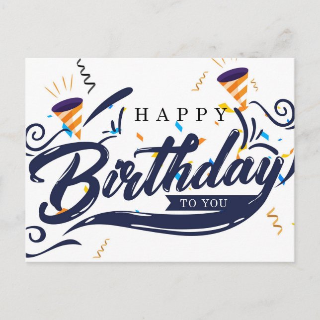 Happy Birthday Postkarte (Vorderseite)