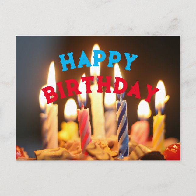 Happy Birthday Postkarte (Vorderseite)