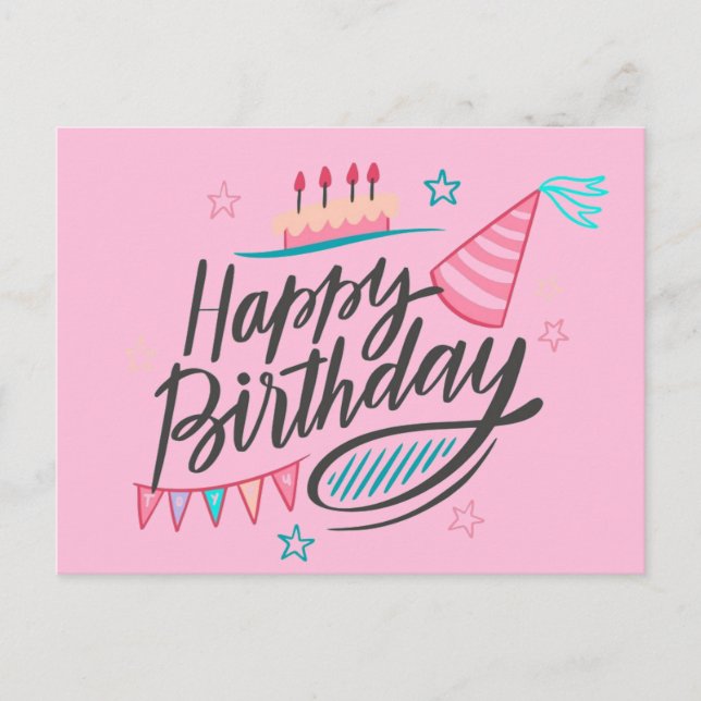 Happy Birthday Postkarte (Vorderseite)