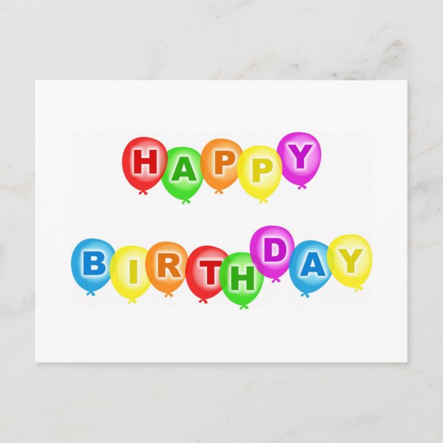 Happy Birthday Postkarte (Vorderseite)