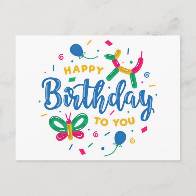 Happy Birthday Postkarte (Vorderseite)