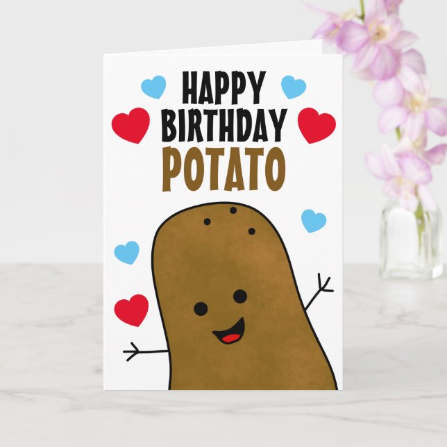 Happy Birthday Potato Karte (Orchidee)