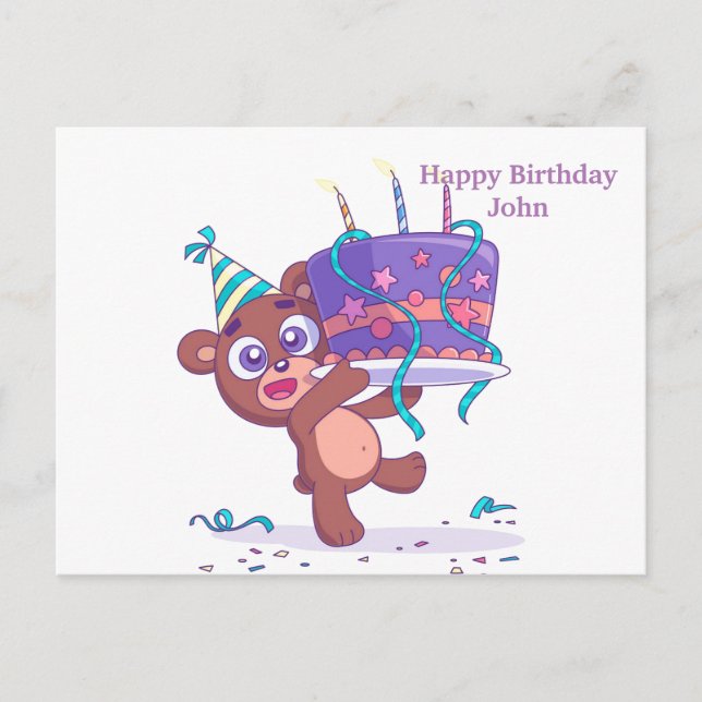 Happy Birthday Present Ankündigungspostkarte (Vorderseite)