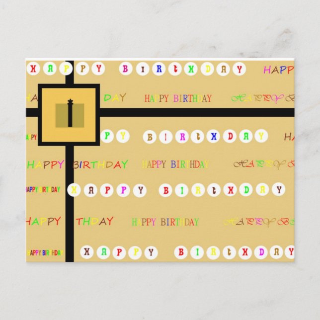 Happy Birthday Present Card Postkarte (Vorderseite)