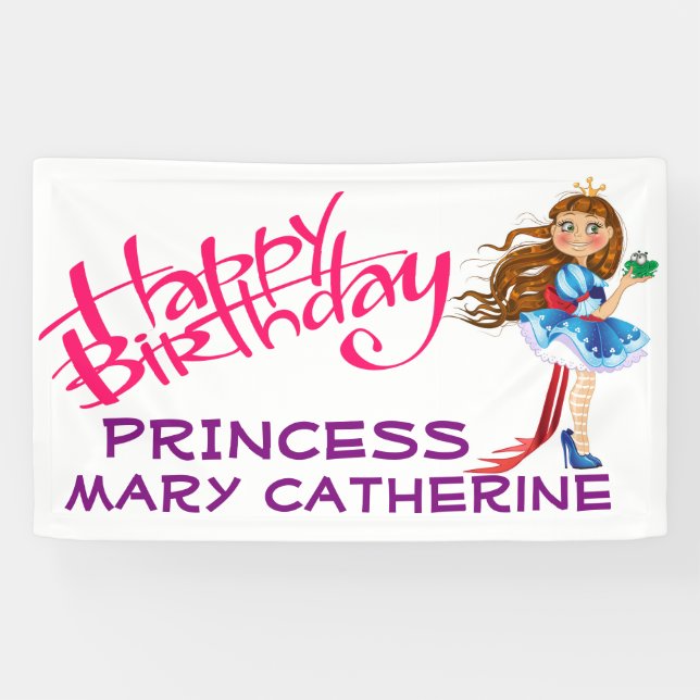Happy Birthday Princess Banner (Horizontal)