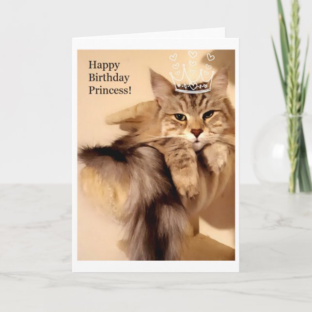 Happy Birthday Princess Mädchen grüßen Karte leer (Vorderseite)