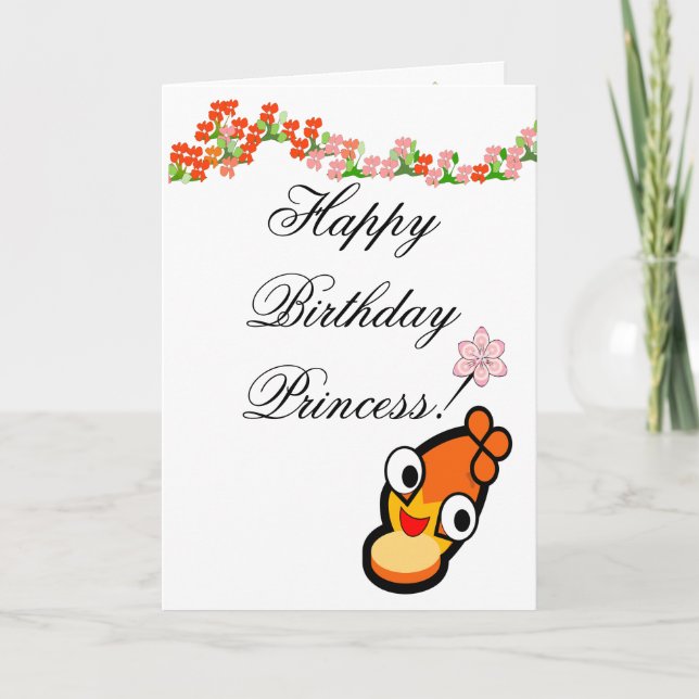 Happy Birthday Princess Niedlich Face Card Dankeskarte (Vorderseite)