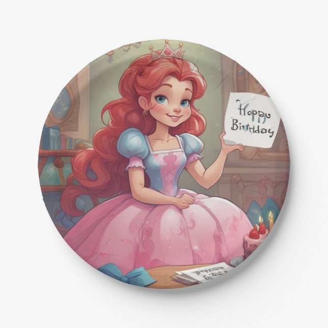 Happy Birthday Princess Paper Tellers Pappteller (Vorderseite)