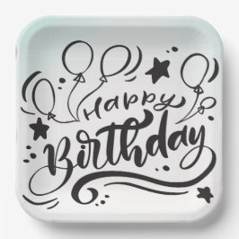 Happy Birthday Printed Custom Niedlich Tellers Pappteller