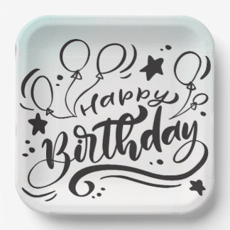 Happy Birthday Printed Custom Niedlich Tellers Pappteller