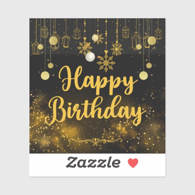 Happy Birthday Printed Sticker (Blatt)