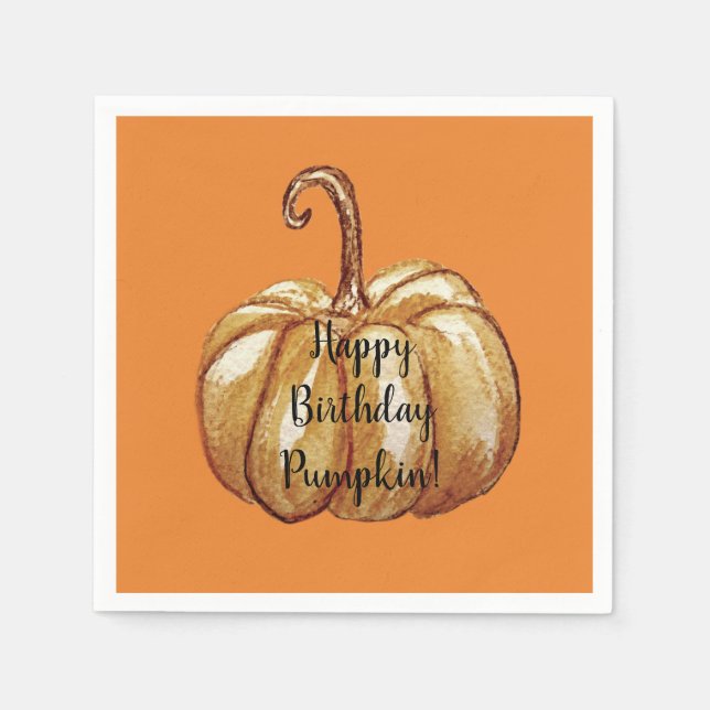 Happy Birthday Pumpkin Papier Servietten (Vorderseite)