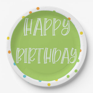 Happy Birthday Punkts Papier Teller hell