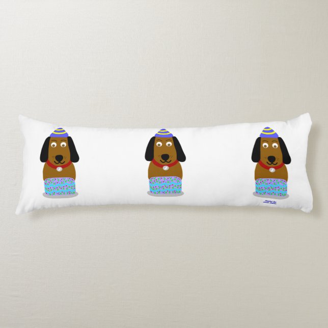Happy Birthday Pup Body Pillow Seitenschläferkissen (Vorderseite)