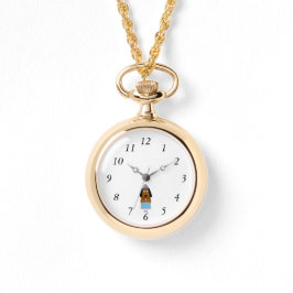 Happy Birthday Pup Gold Necklace Watch Armbanduhr