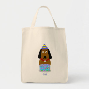 Happy Birthday Pup Grocery Tote Bag Tragetasche