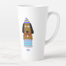 Happy Birthday Pup Große Latte Tasse