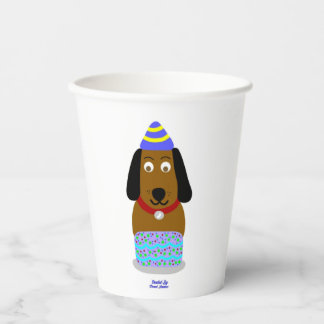 Happy Birthday Pup Paper Cups Pappbecher