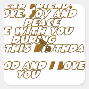 Happy Birthday Quadratischer Aufkleber