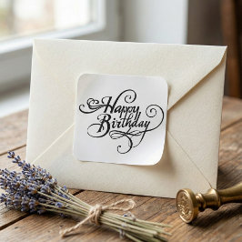 Happy Birthday Quadratischer Aufkleber