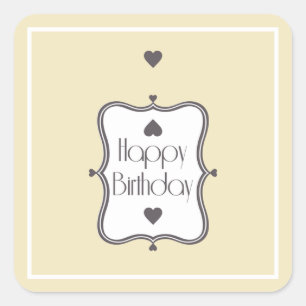 Happy Birthday Quadratischer Aufkleber