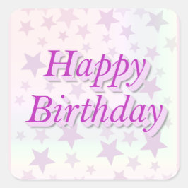 Happy Birthday!! Quadratischer Aufkleber