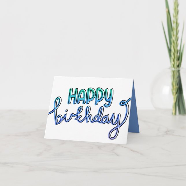 Happy Birthday Quirky für Boys Blue Green Karte (Vorderseite)