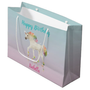 Happy Birthday Rainbow Unicorn Name Große Geschenk Große Geschenktüte