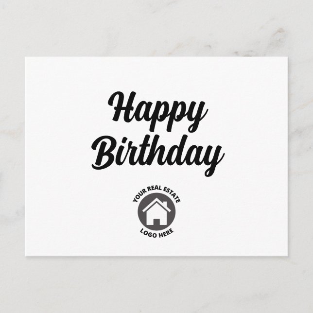 Happy Birthday Real Anwesen Logo Postkarte (Vorderseite)