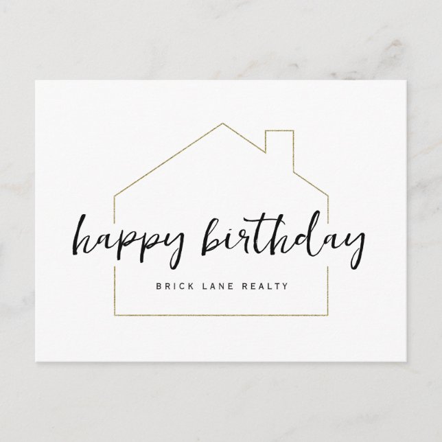 Happy Birthday Realty Postkarte (Vorderseite)