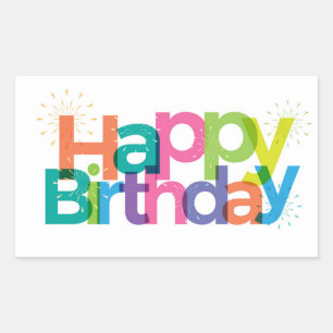 Happy Birthday Rechteckiger Aufkleber