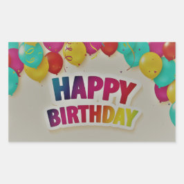 Happy Birthday Rechteckiger Aufkleber