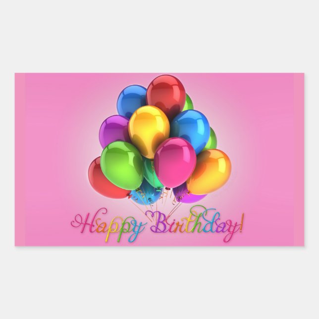 Happy Birthday Rechteckiger Aufkleber (Vorderseite)