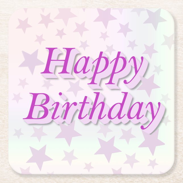 Happy Birthday!! Rechteckiger Pappuntersetzer (Vorderseite)