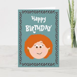 Happy Birthday Red Hair Mama (Sohn) Karte