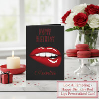 Happy Birthday Red Lips Personalisierte Karte