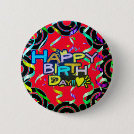 Happy Birthday Red mit Confetti Button