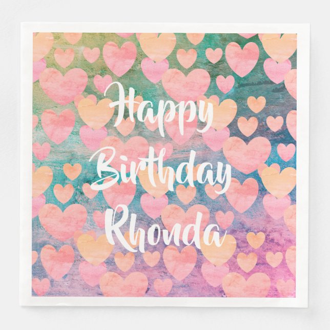 Happy Birthday #Rhonda Party Napkins von DAL Serviette (Vorderseite)