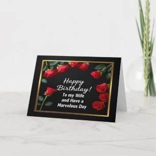 Happy Birthday Rote Rose Ehefrau Card Einladung