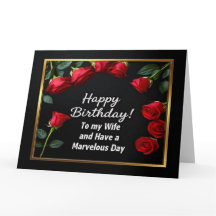 Happy Birthday Rote Rose Ehefrau Card
