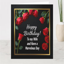 Happy Birthday Rote Rose Ehefrau Card