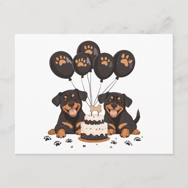 Happy Birthday Rottweiler Hunde Postkarte (Vorderseite)