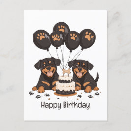 Happy Birthday Rottweiler Hunde Postkarte