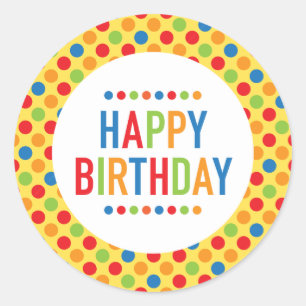 Happy Birthday Round-Aufkleber Runder Aufkleber