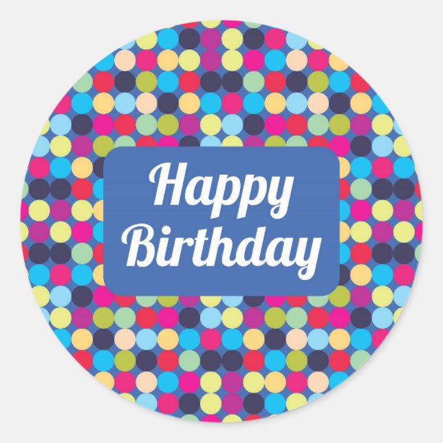 Happy Birthday - Round Stickers (Vorderseite)