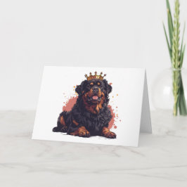 Happy Birthday Royal Rottweiler Dog Queen Crown Karte