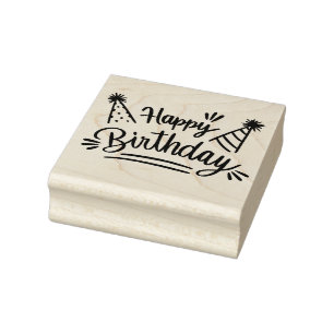 Happy Birthday Rubber Briefmarke Gummistempel