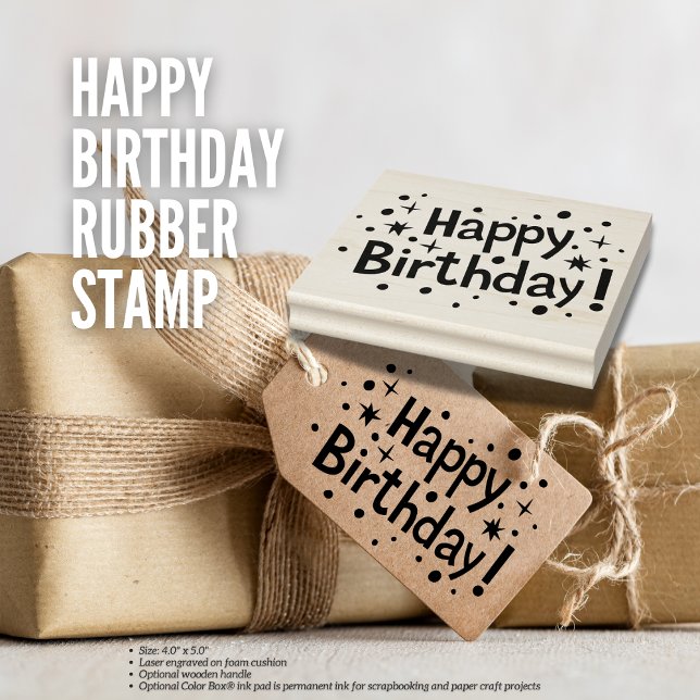 Happy Birthday Rubber Briefmarke Gummistempel (Happy Birthday Rubber Stamp Size: 4.0" x 5.0" Birthday Depot)