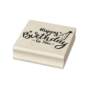 Happy Birthday Rubber Briefmarke Gummistempel