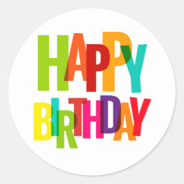 Happy Birthday Runder Aufkleber